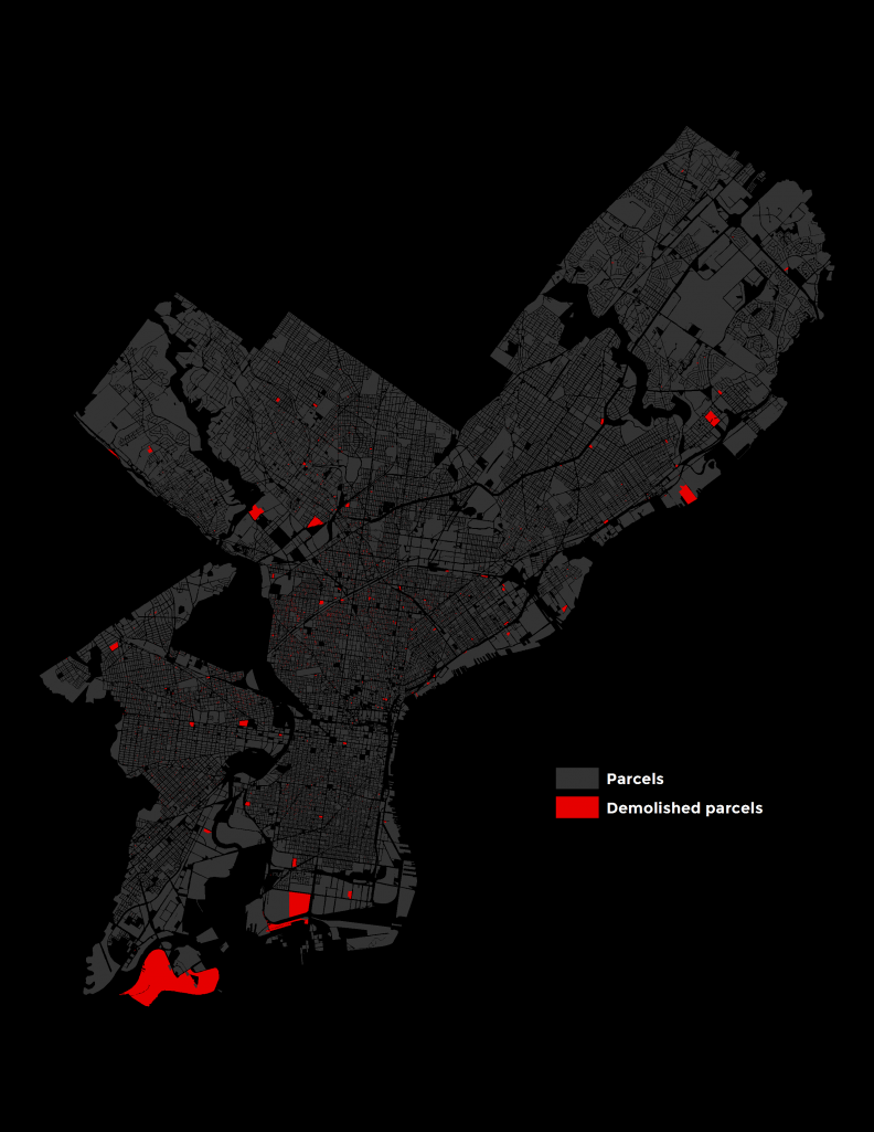 demolished parcel map